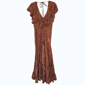 Satin Paisley Print Maxi Dress Sz XXL by Earthbound Trading Co.
